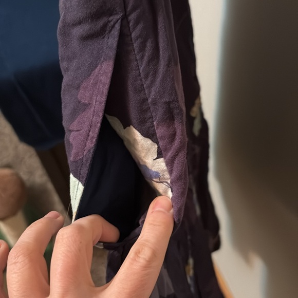 EShakti Women’s Dress Sz 10, Smocked Waist Blue & Purple Flower print, pockets - Picture 4 of 10